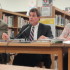 Dr. William George, Superintendent of Schools, at the Board of Education Meeting