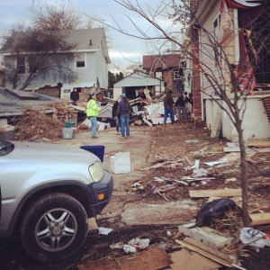 Volunteers Sifting Through the Rubble at New Dorp Beach, Staten Island