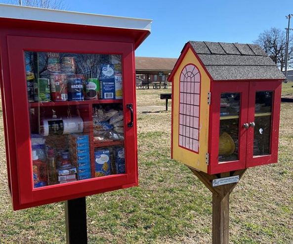 Two Little Free Pantries, in Arkansas, created through public generosity. This initiative fuels for light at the end of the dangerous, COVID-19 tunnel. 