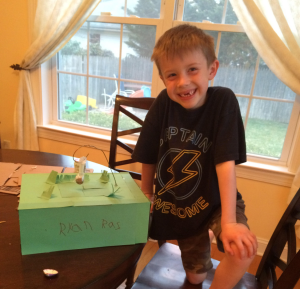 Mr. Rasmussens son and his very own leprechaun trap!