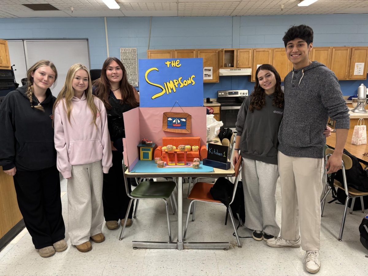 First Place Overall Presentation: The Simpsons – 1A, Kitchen 1 (From left to right: Mary-Kate Fisler, Madison Schell, Giovanna Vallee, Sam Lane, Eli Villacis)